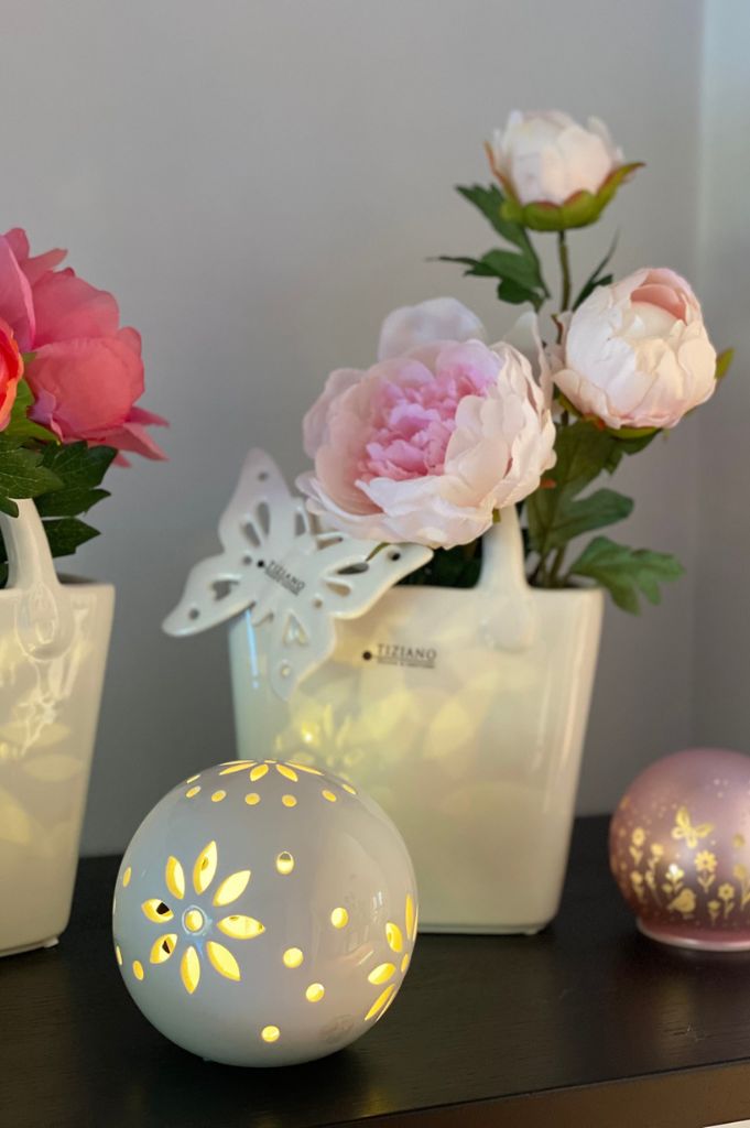 Dekoset Vase Cesta mit Tadino und Schmetterling Marilin