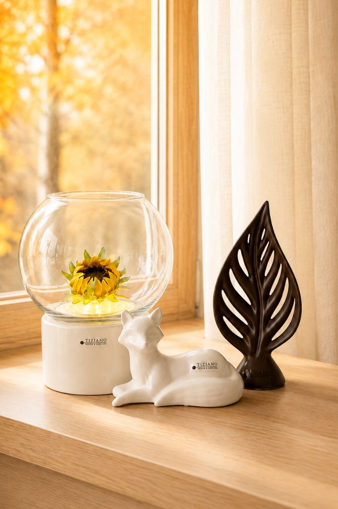 Dekoset Windlicht Ovaro LED mit Marco und Denia braun