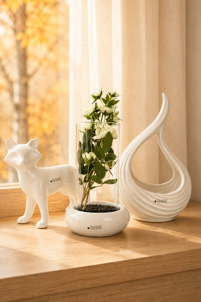 Dekoset Vase Prisma und Fuchs Marco stehend