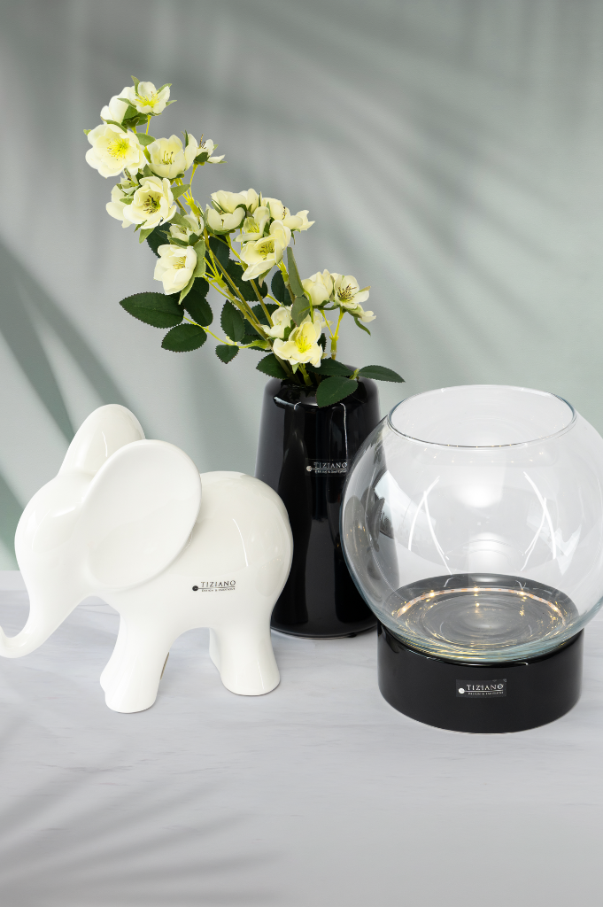 Dekoset LED Ovaro mit Vase Luminara schwarz