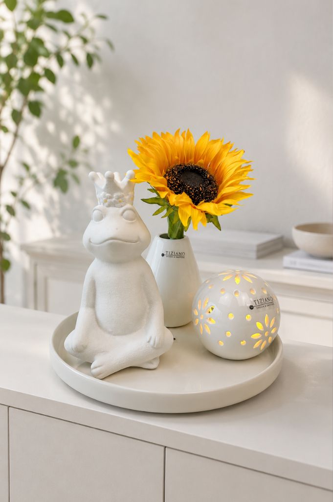 Dekoset Pellano, Frosch Paco rustik, Vase Rosalia