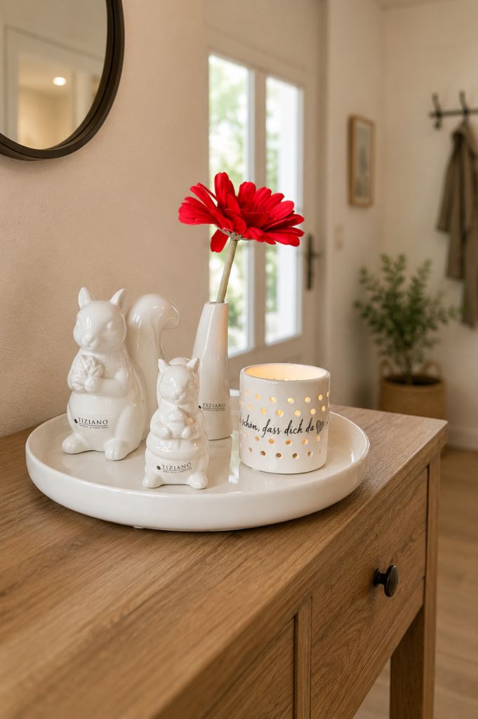 Dekoset Teller Pellano+Eichhörnchen Robert+Vase Torano
