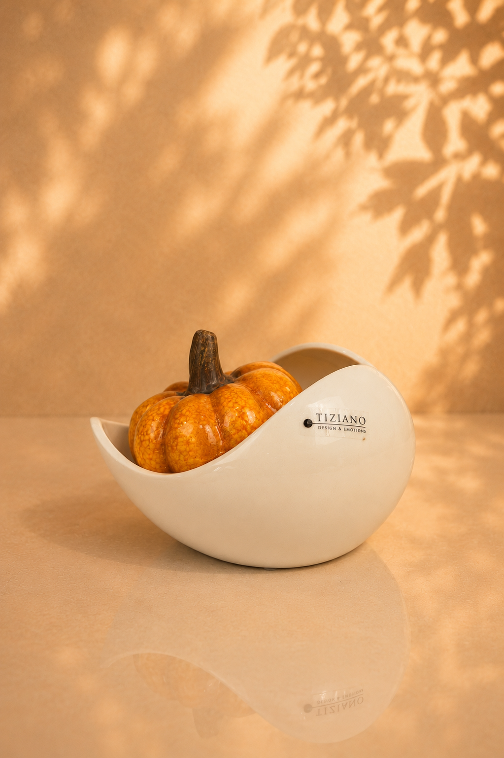 Dekoset Schale Porto mit Kürbis orange und Sonnenblume