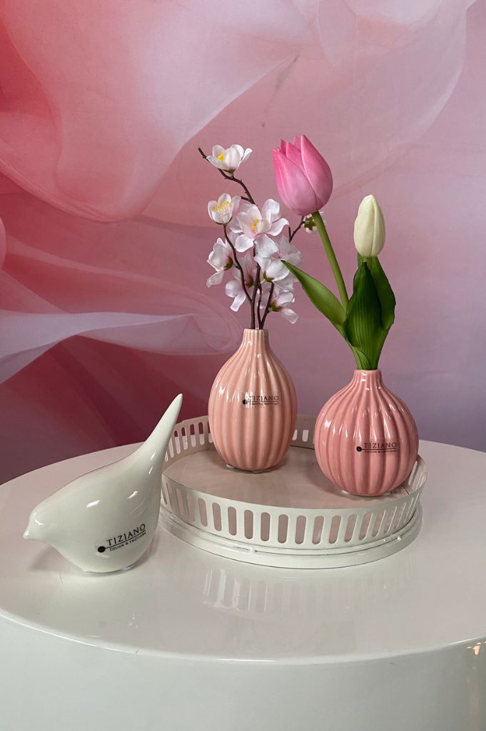 Dekoset Vasen Prisma rosa auf Canneto