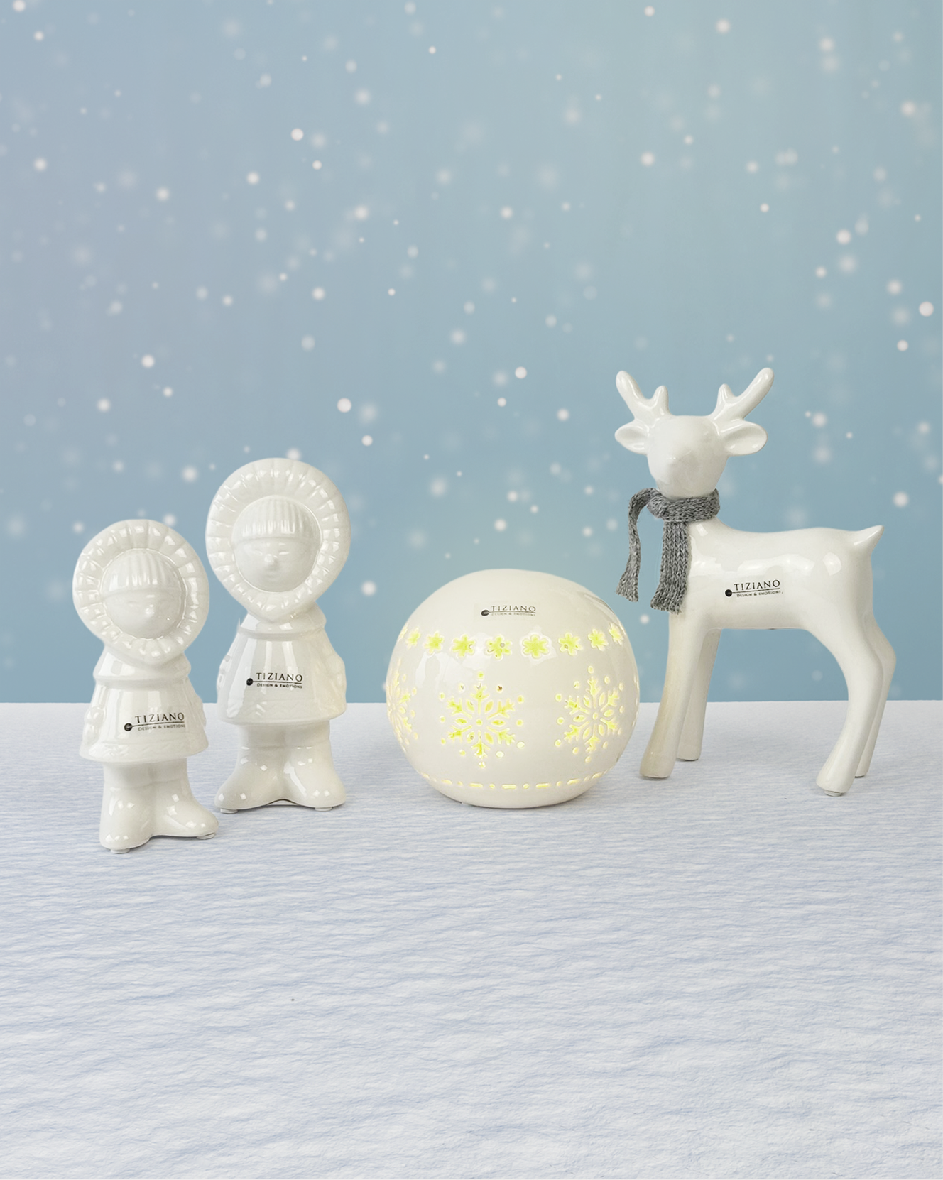 Dekoset Deko Reh Romi+Kugel Splendore LED+Eskimo Annuk