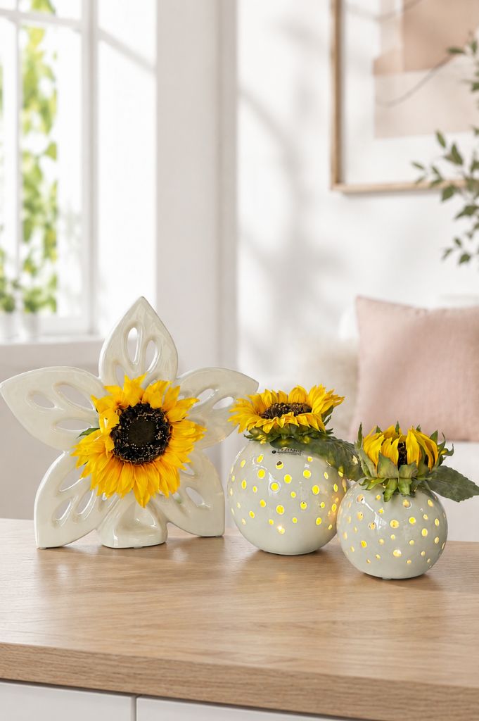 Dekoset Blume Elara mit Lichtkugeln Tadino und Sonnenblume