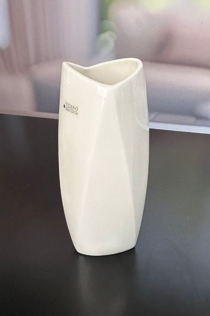 Vase Diolo 31cm creme-weiß