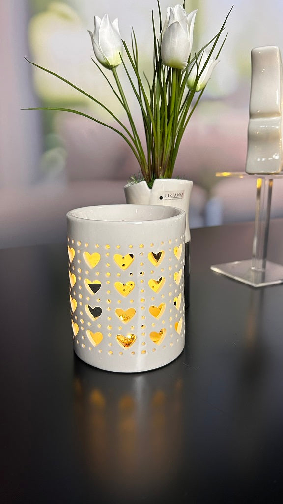 Duftlampe Herzdekor 13cm