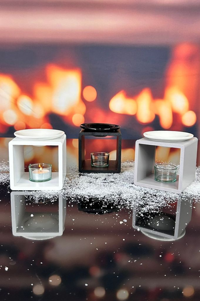 Duftlampe Keramik-Holz 3fach sort.