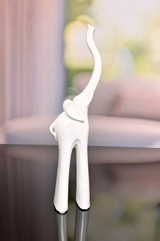 Deko Elefant 42cm in schwarz & weiß