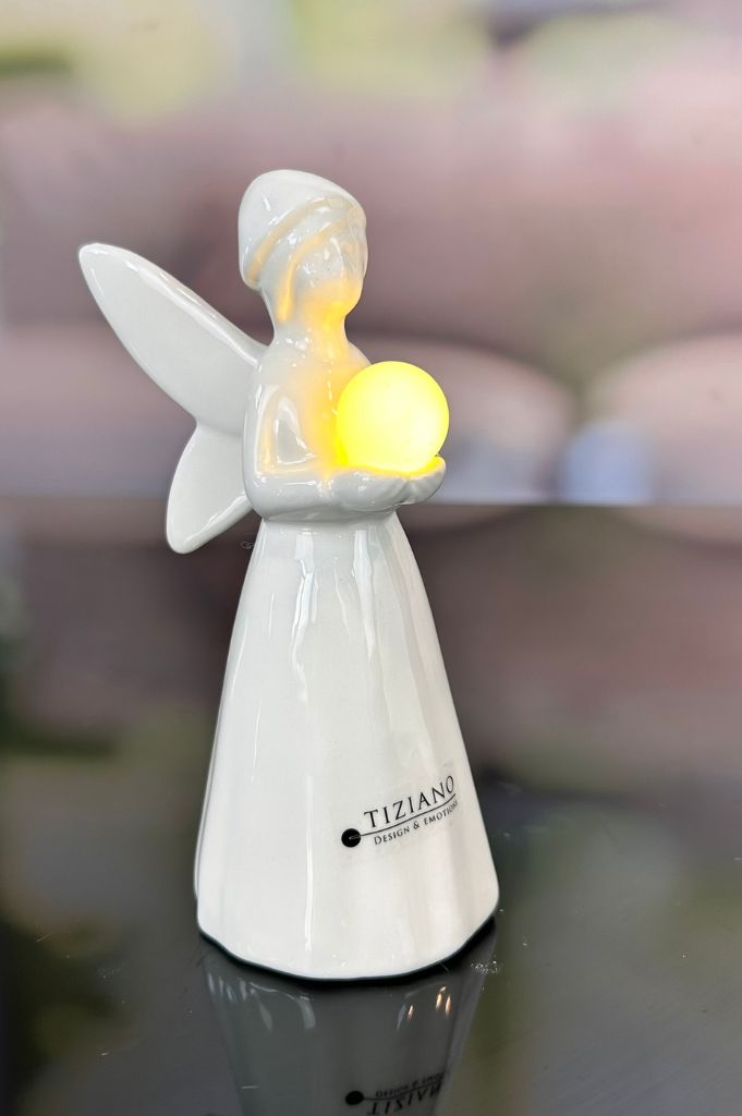 J4 Deko Fee Aria mit LED Kugel creme-weiß