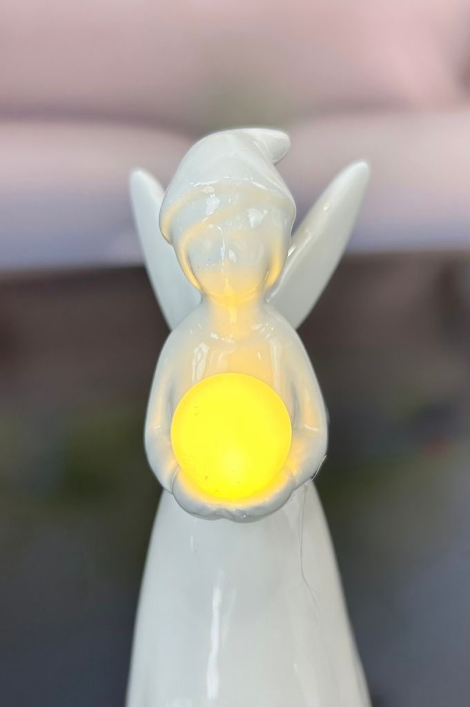 J4 Deko Fee Aria mit LED Kugel creme-weiß