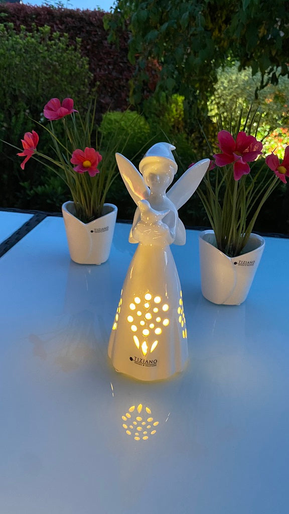 Deko Fee Aria LED creme-weiß