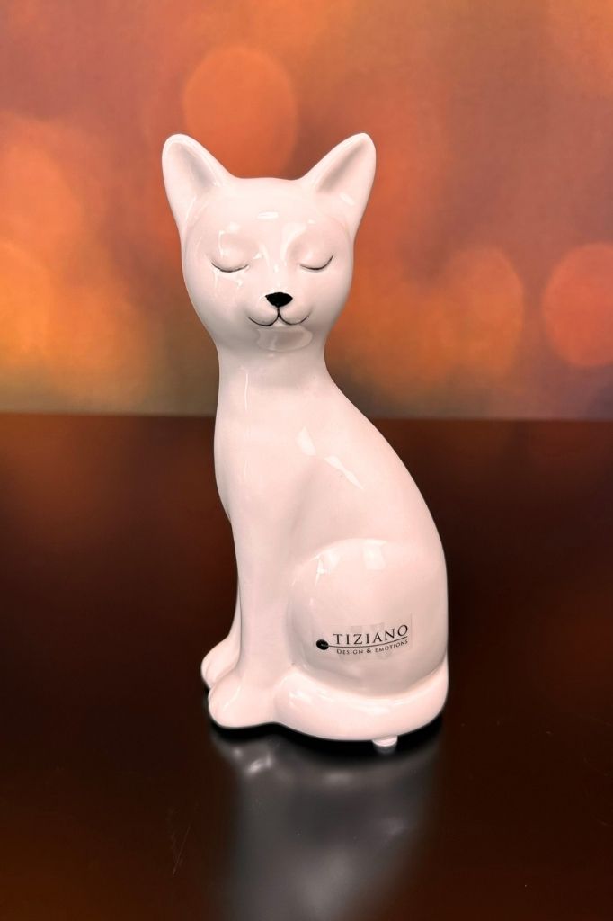 Deko Katze Felix creme-weiß