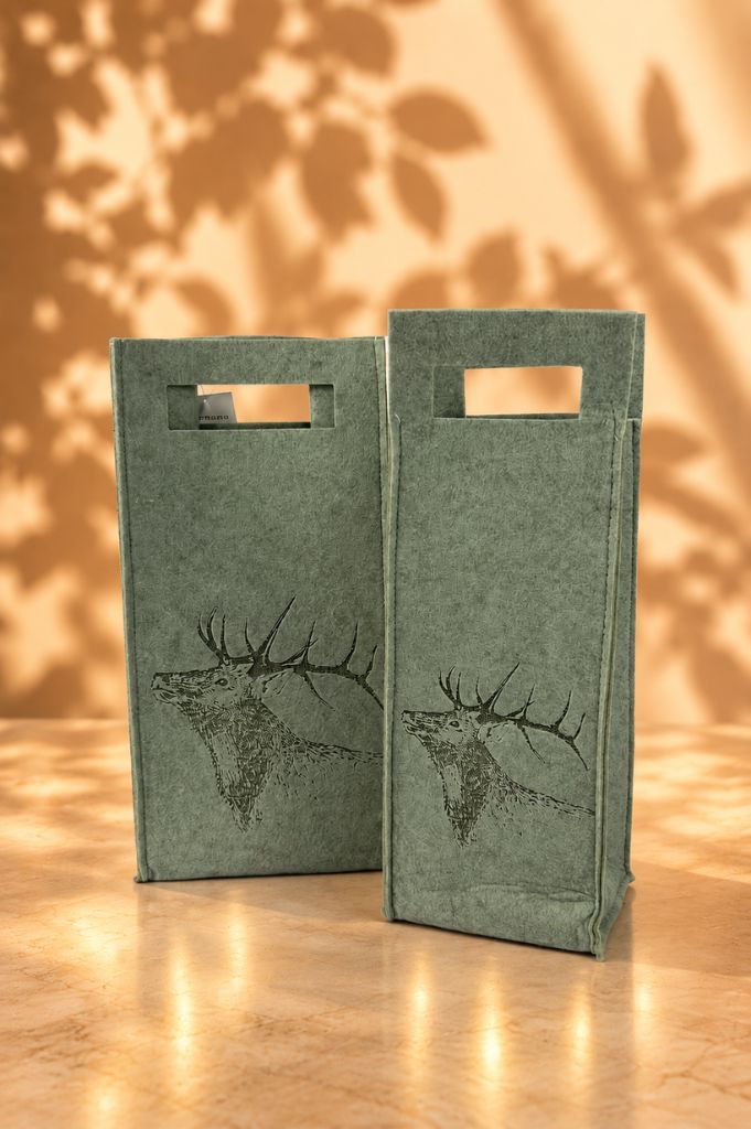 Flaschenhalter "Hirsch" mint aus Filz