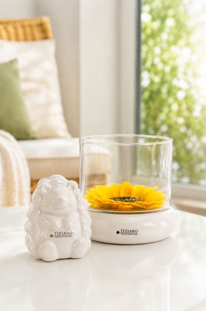 Dekoset Windlicht Forlie mit Sonnenblume + Igel Max