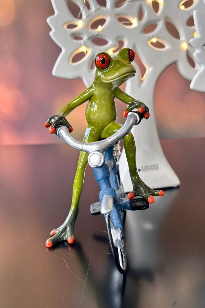 Dekoset Deko Baum Gavello+Frosch Fridolin auf Fahrrad blau