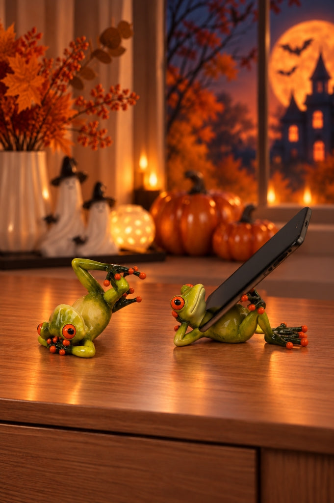 Deko Handyhalter Frosch Fridolin 15cm hellgrün