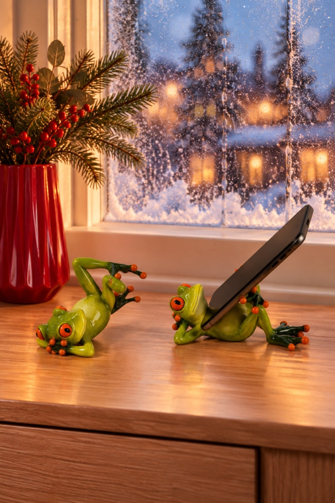 Deko Handyhalter Frosch Fridolin 15cm hellgrün