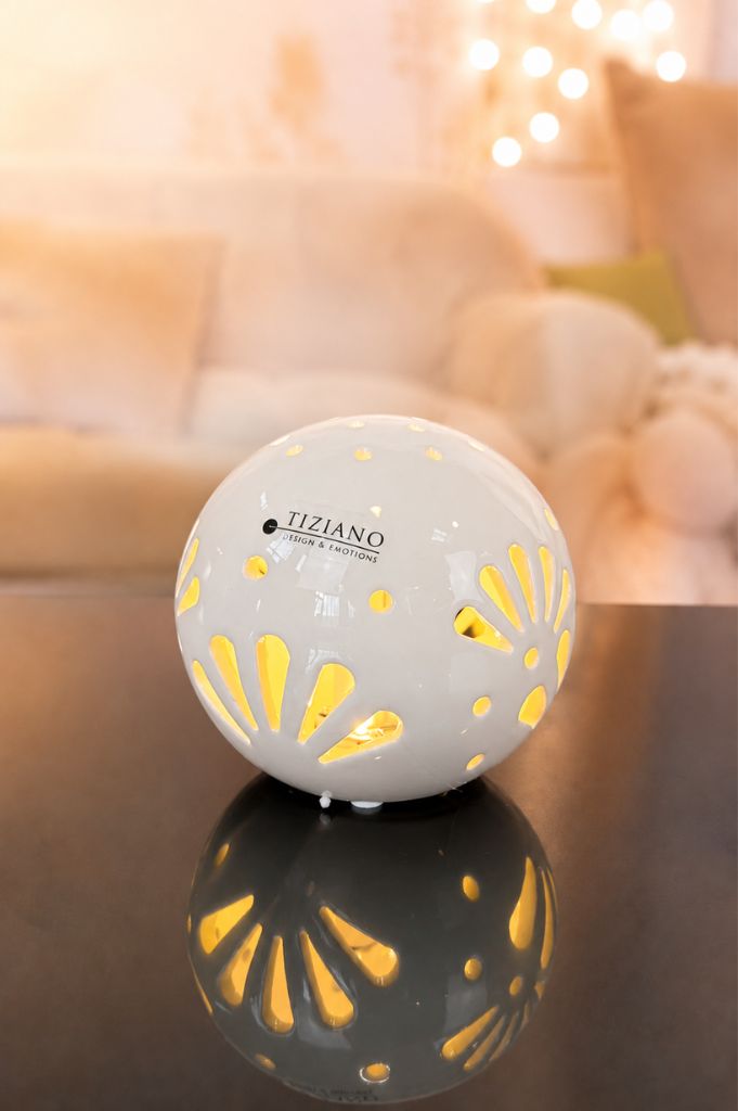 J14 Deko Lichtkugel Frontone LED 10cm creme-weiß