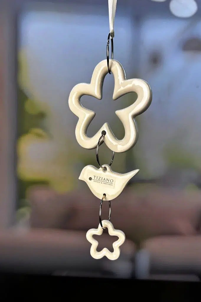 Hänger Gardenjoy Blume 3-teilig creme-weiß