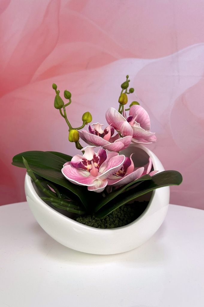 Dekoset Gazo mit Orchidee pink