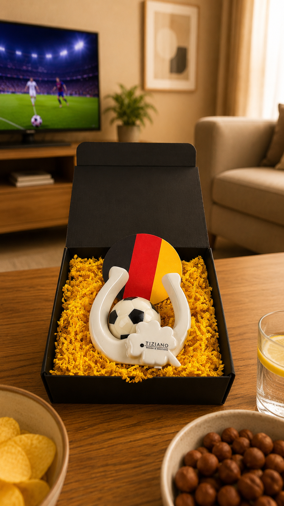 Geschenkbox mit Hufeisen und WM Deko
