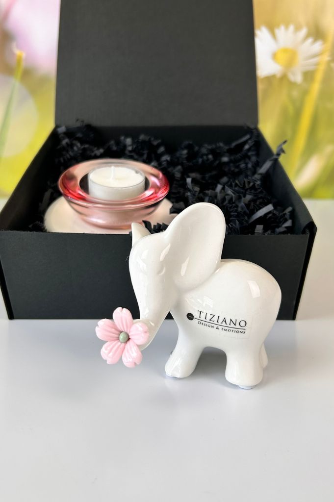 Geschenkbox Base Lumina mit Trixy und Elefant Leon rosa