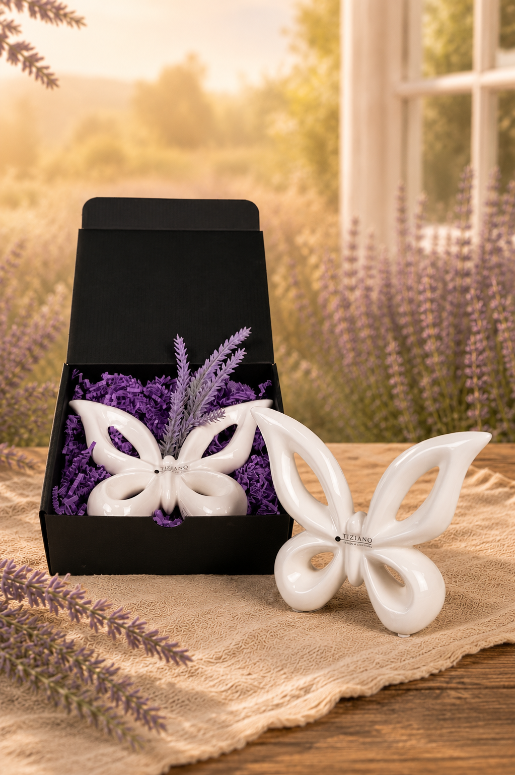 Geschenkbox Schmetterling Lia mit Lavendeldeko