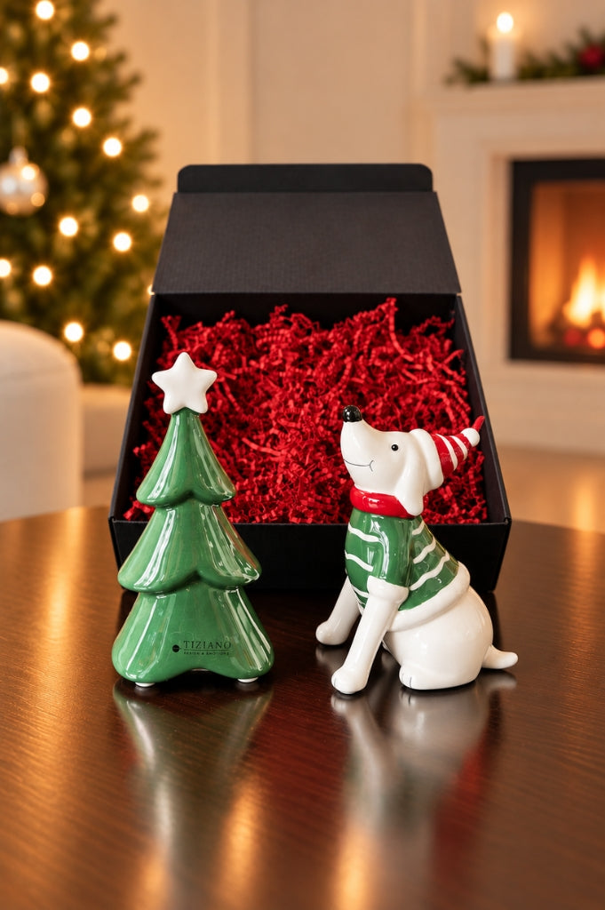 Geschenkbox Baum Cartore grün+ Hund Rolf