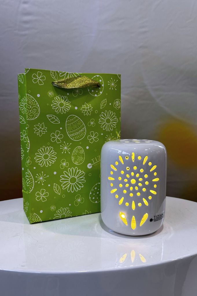 Geschenktüte grün mit LED Bolero-Mariola