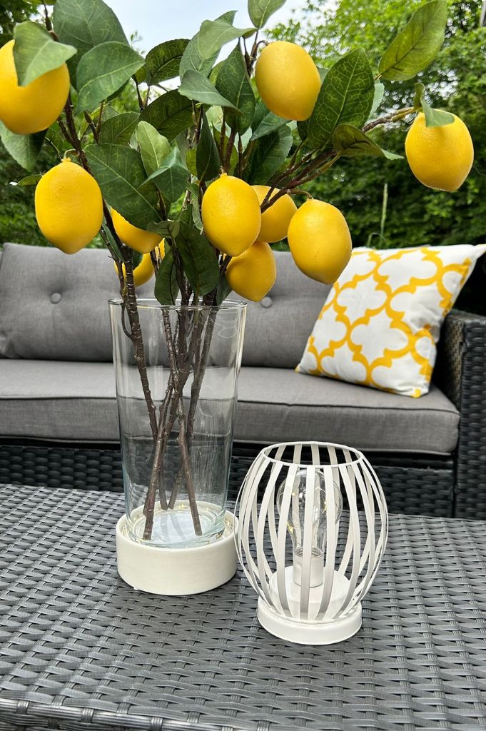 Lampe Glitter LED creme-weiß