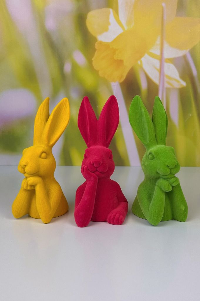 Deko Büste Hase Trend Flock farbig