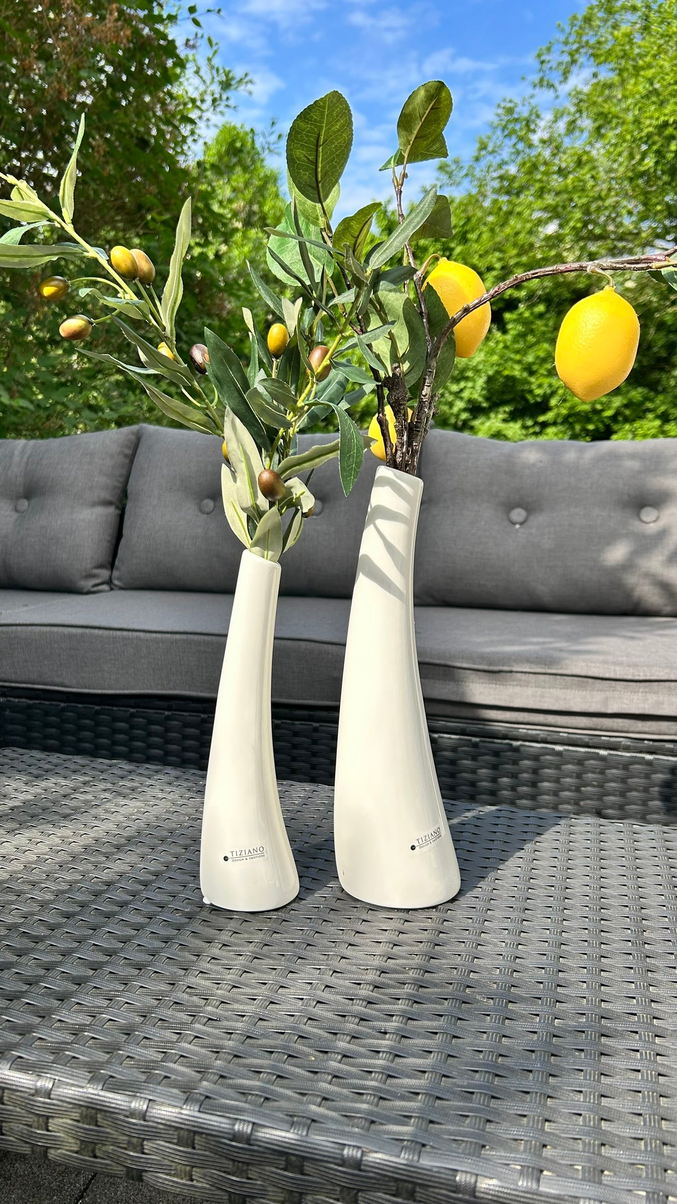 Solifleurvase Suri creme-weiß