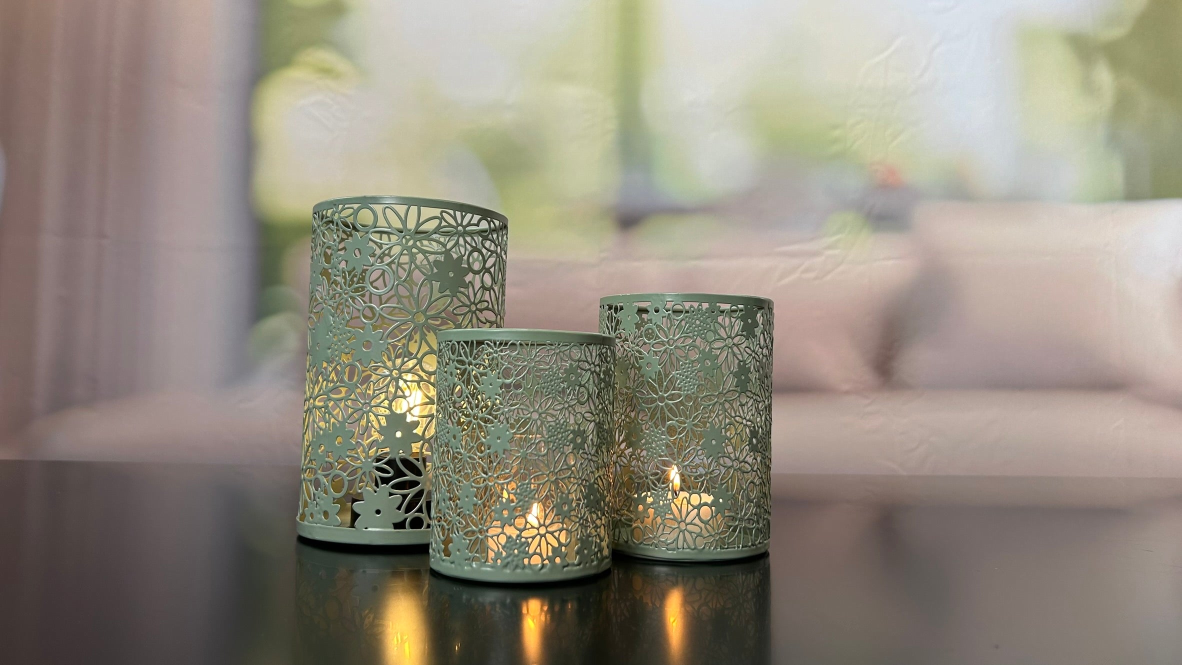 Metalllicht Fiori grün