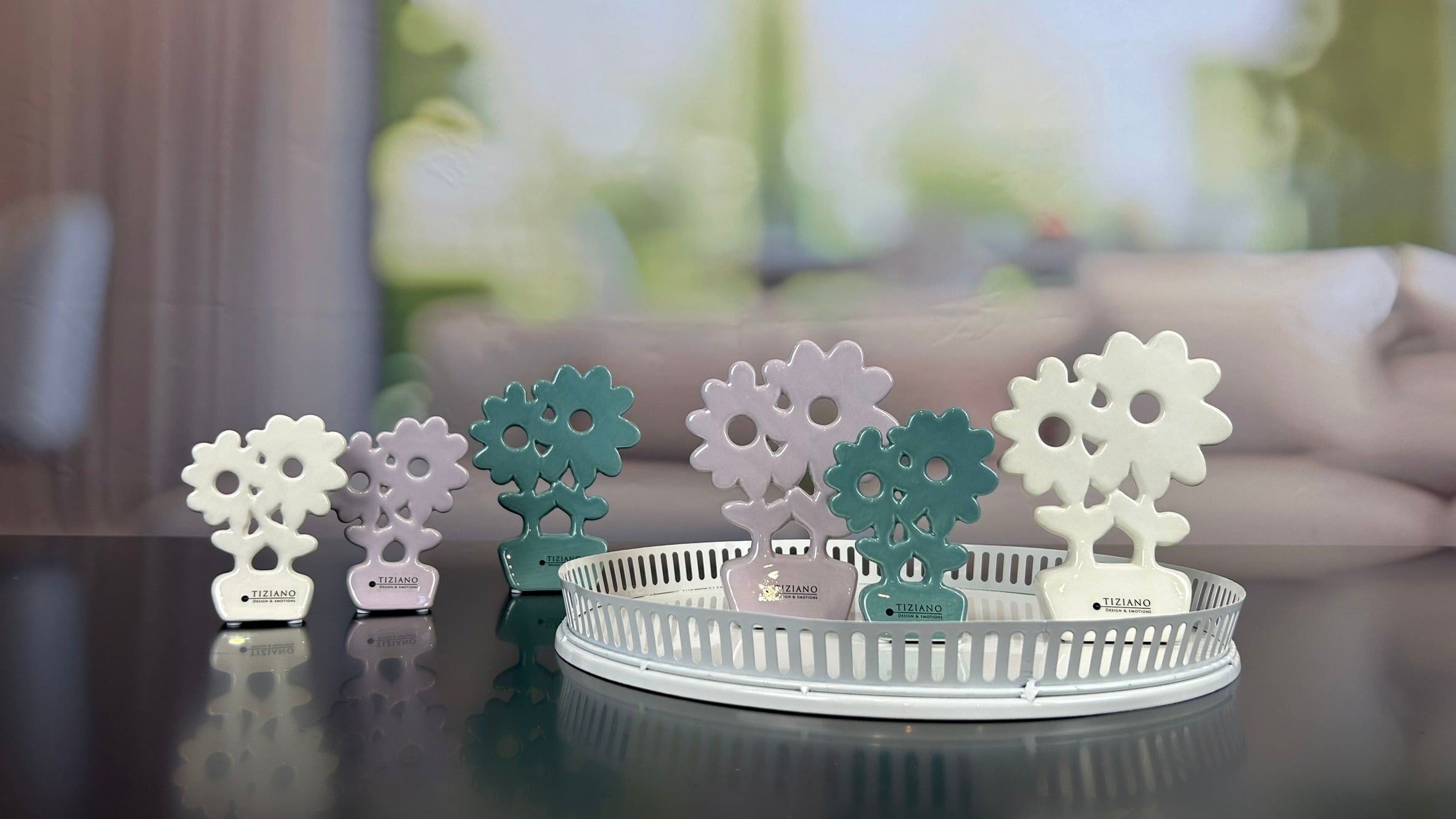 Metallschale Canneto rund creme-weiß