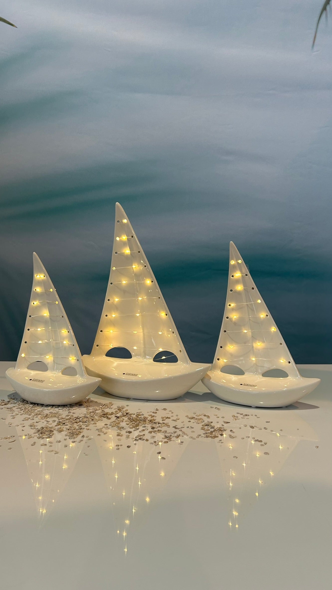 Deko Boot Andiamo LED weiß-creme