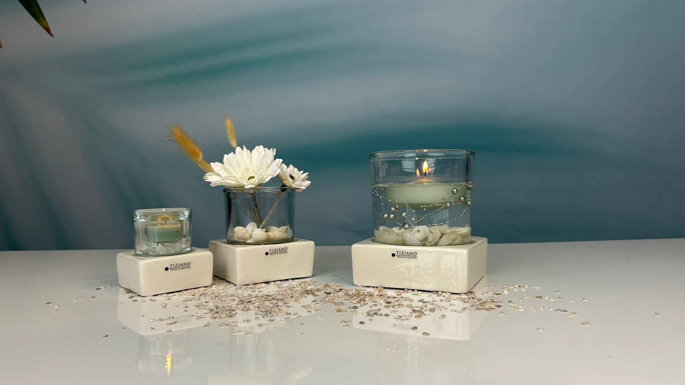 Tischlicht Base Mantova LED 7,5cm creme-weiß