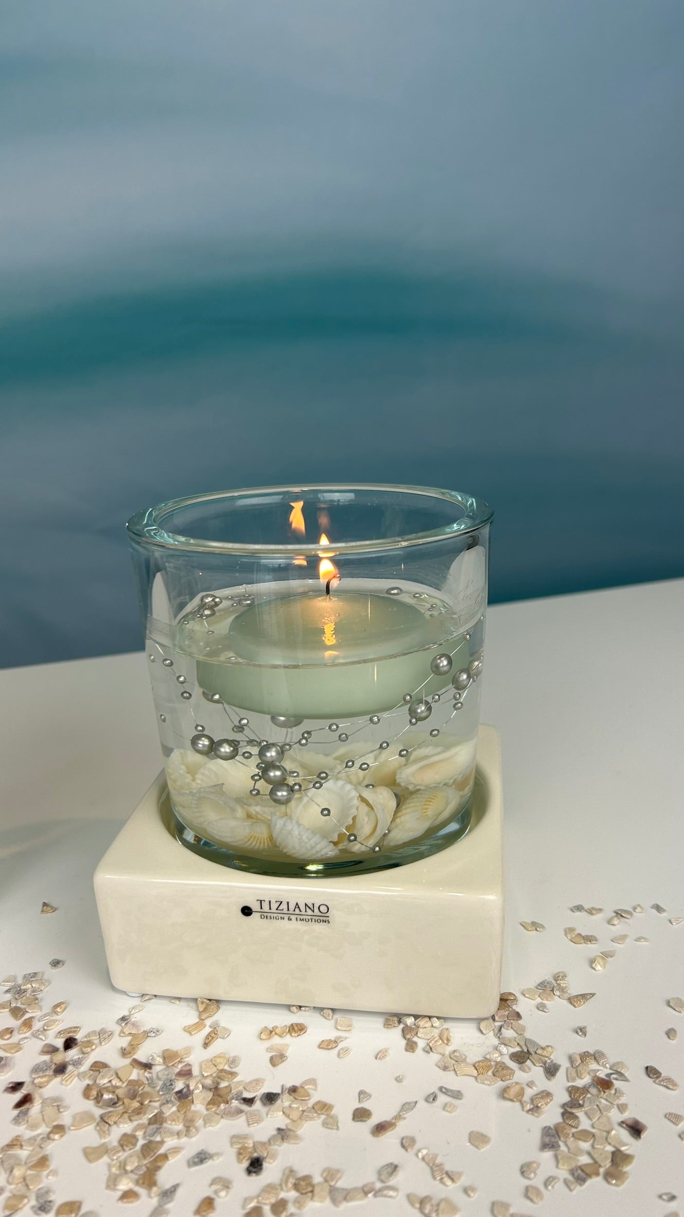 Tischlicht Base Mantova LED 7,5cm creme-weiß