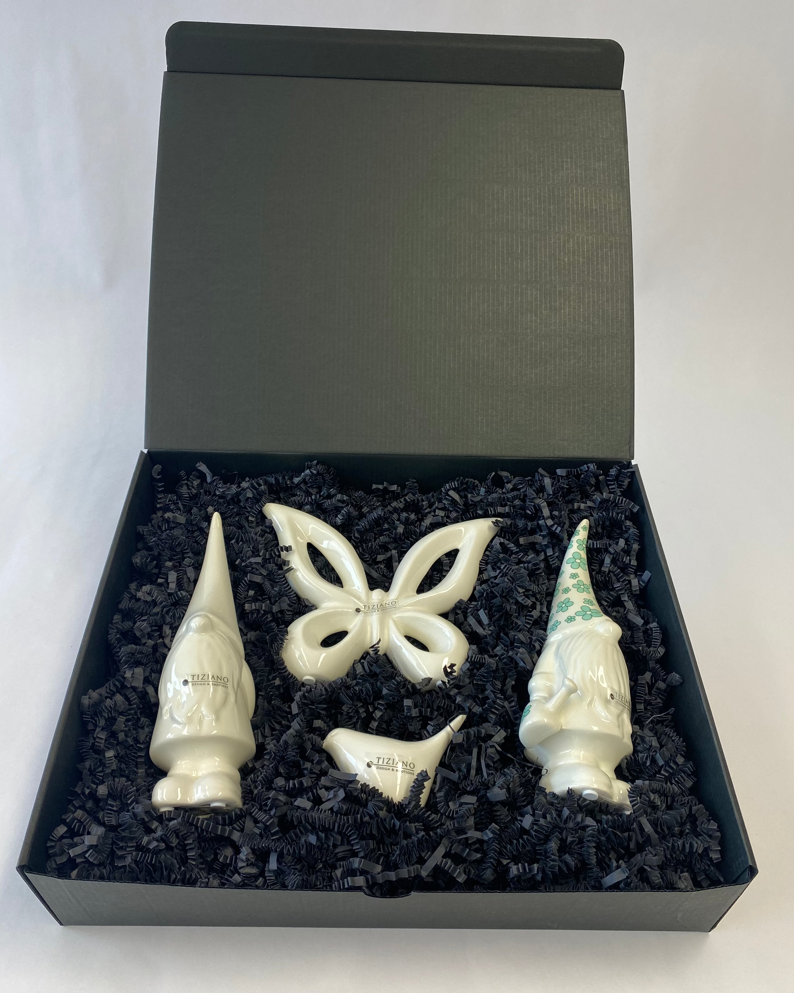 Geschenkbox L Deko Zwerg Geraldo Mütze rosa+grün+Alfedo