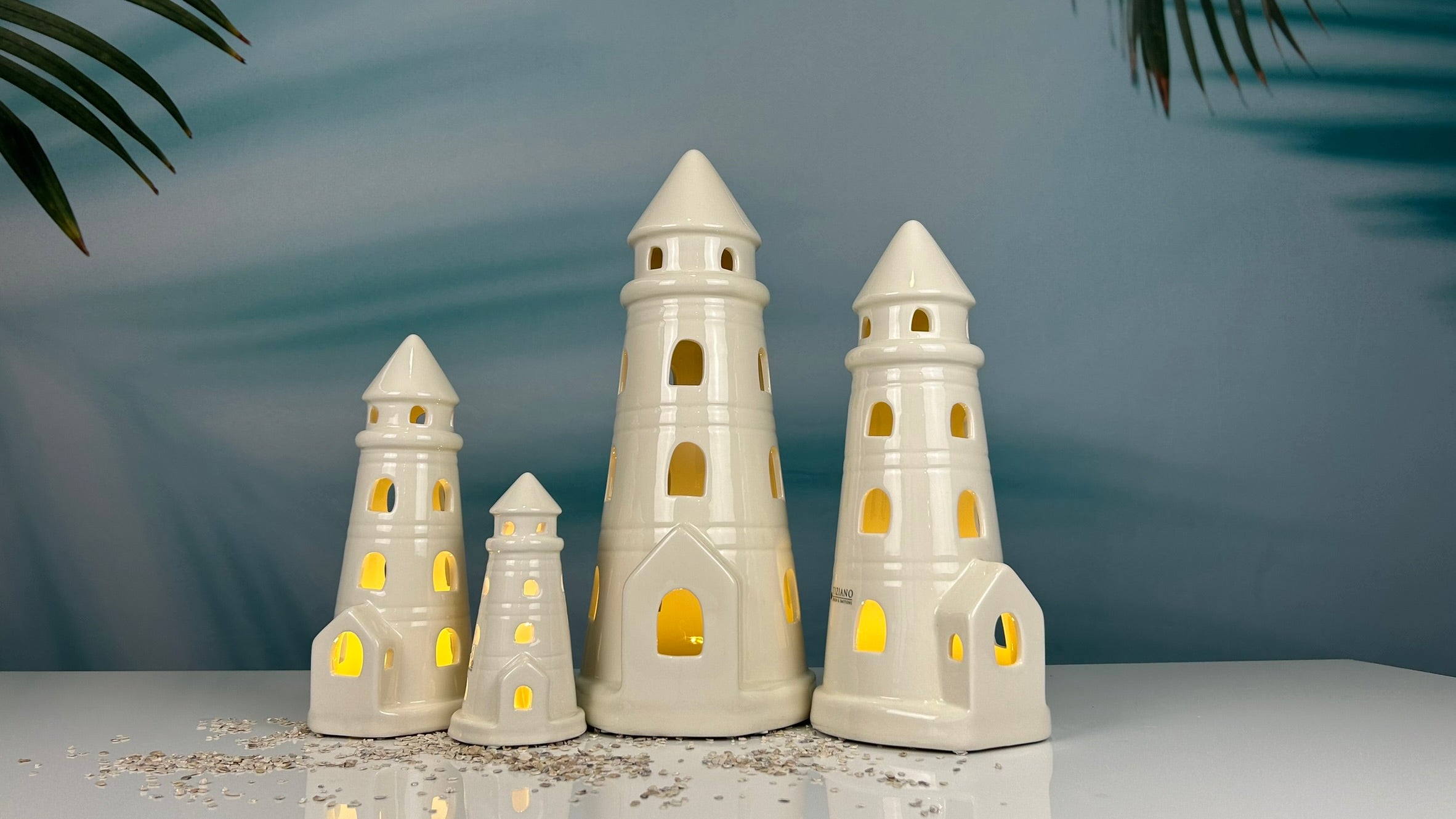 Leuchtturm Faro LED creme-weiß