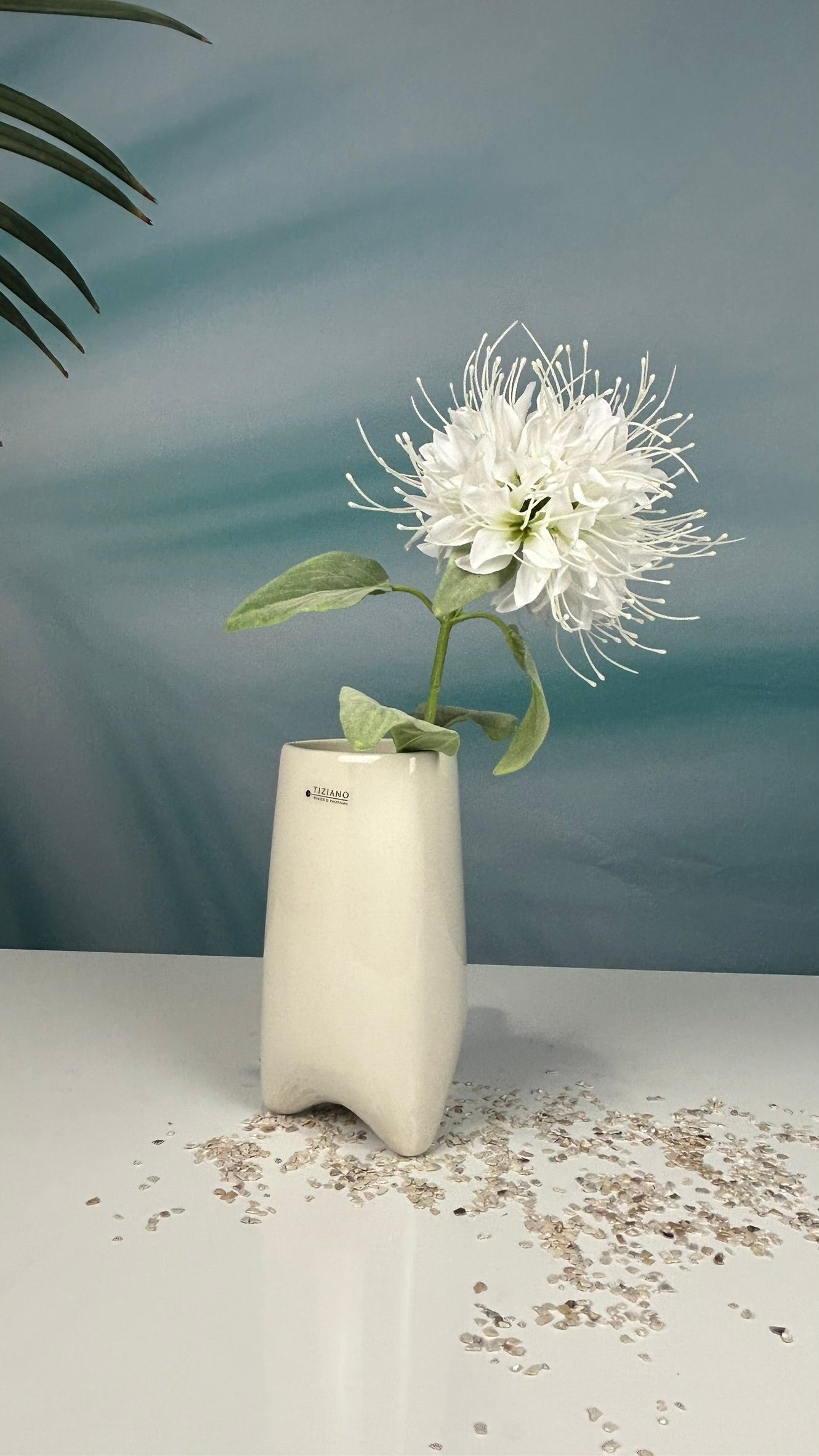 Kübel Triangolo creme-glasiert