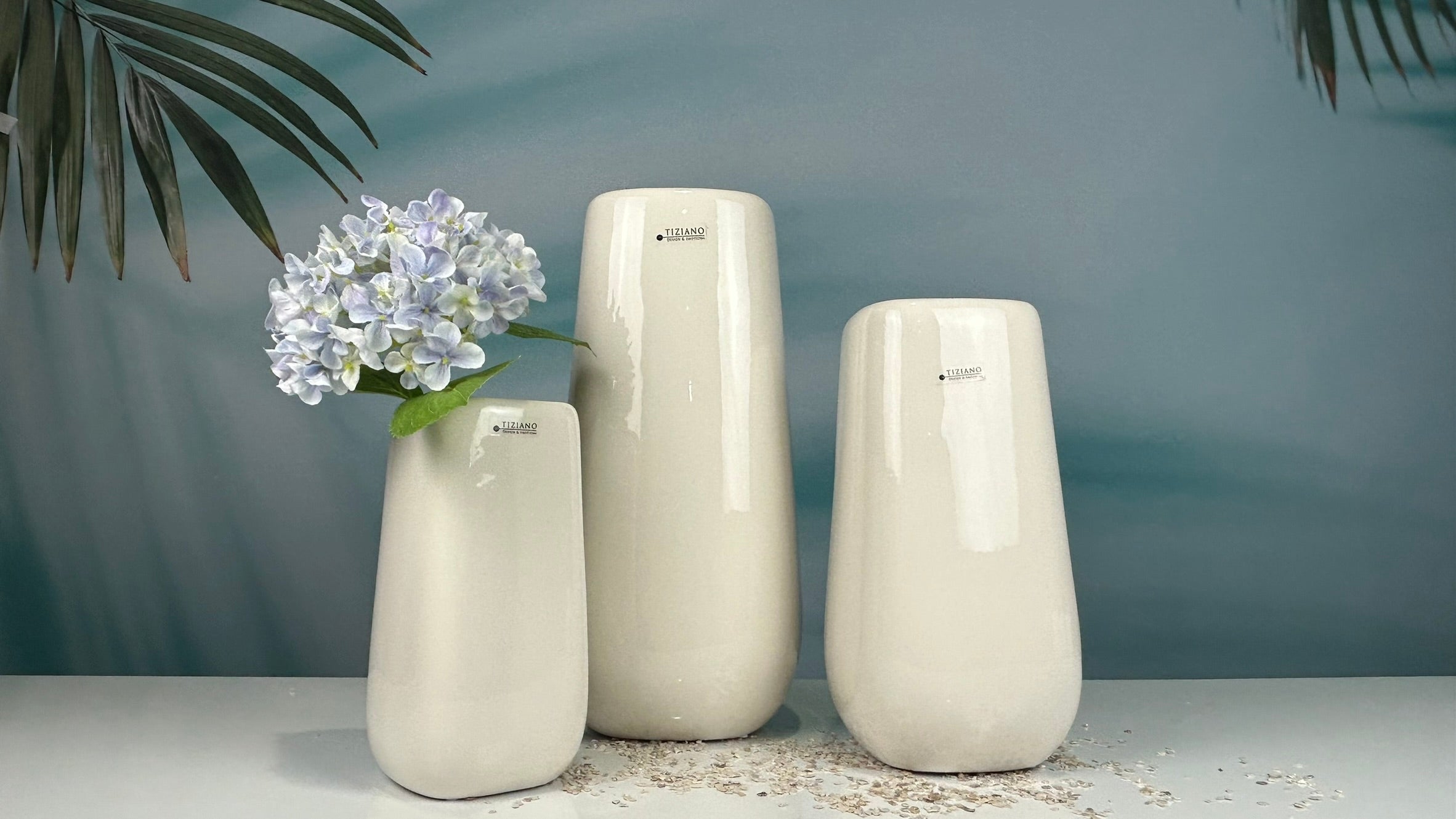 Vase Brezone creme-weiß