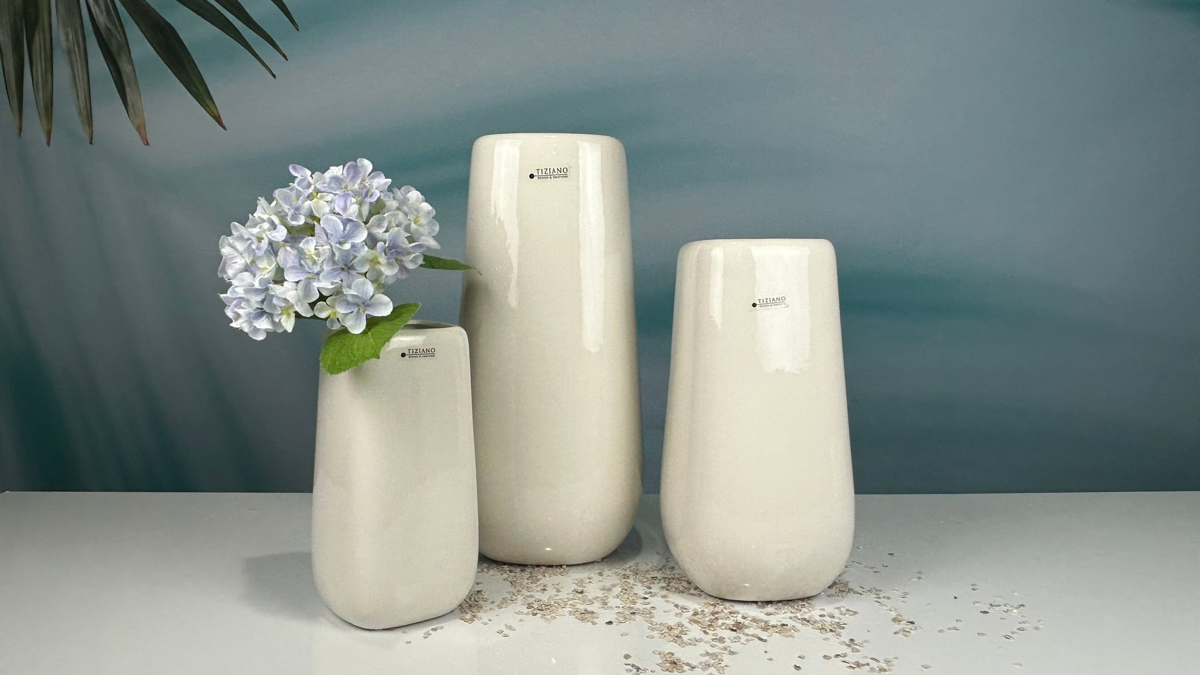 Vase Brezone creme-weiß