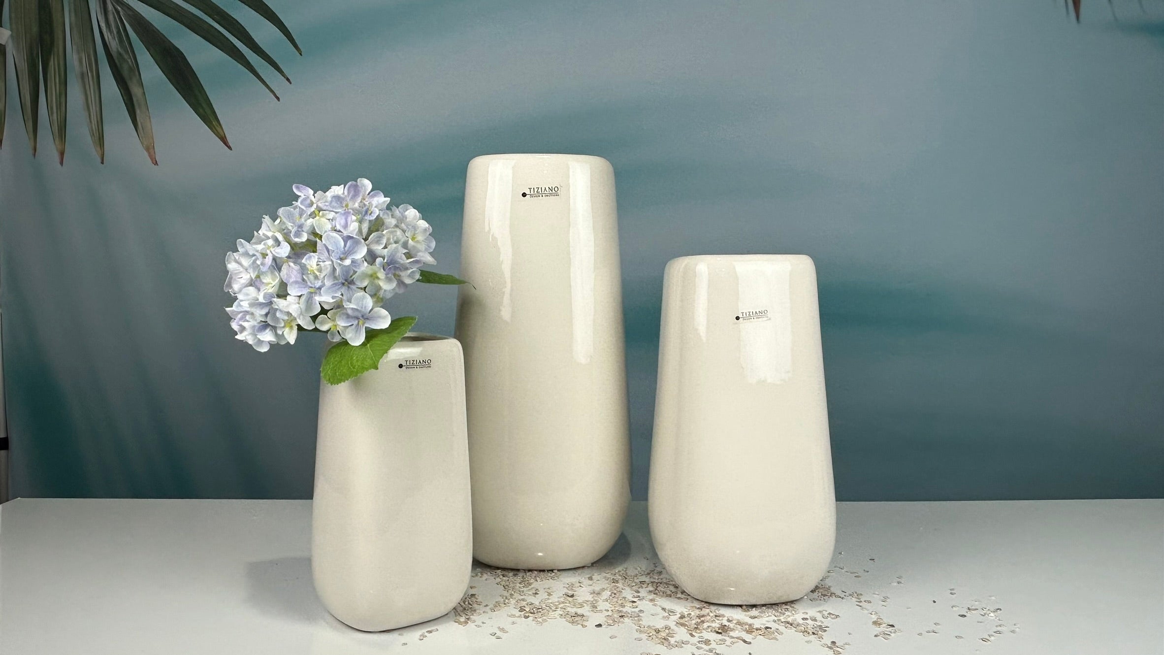 Vase Brezone creme-weiß