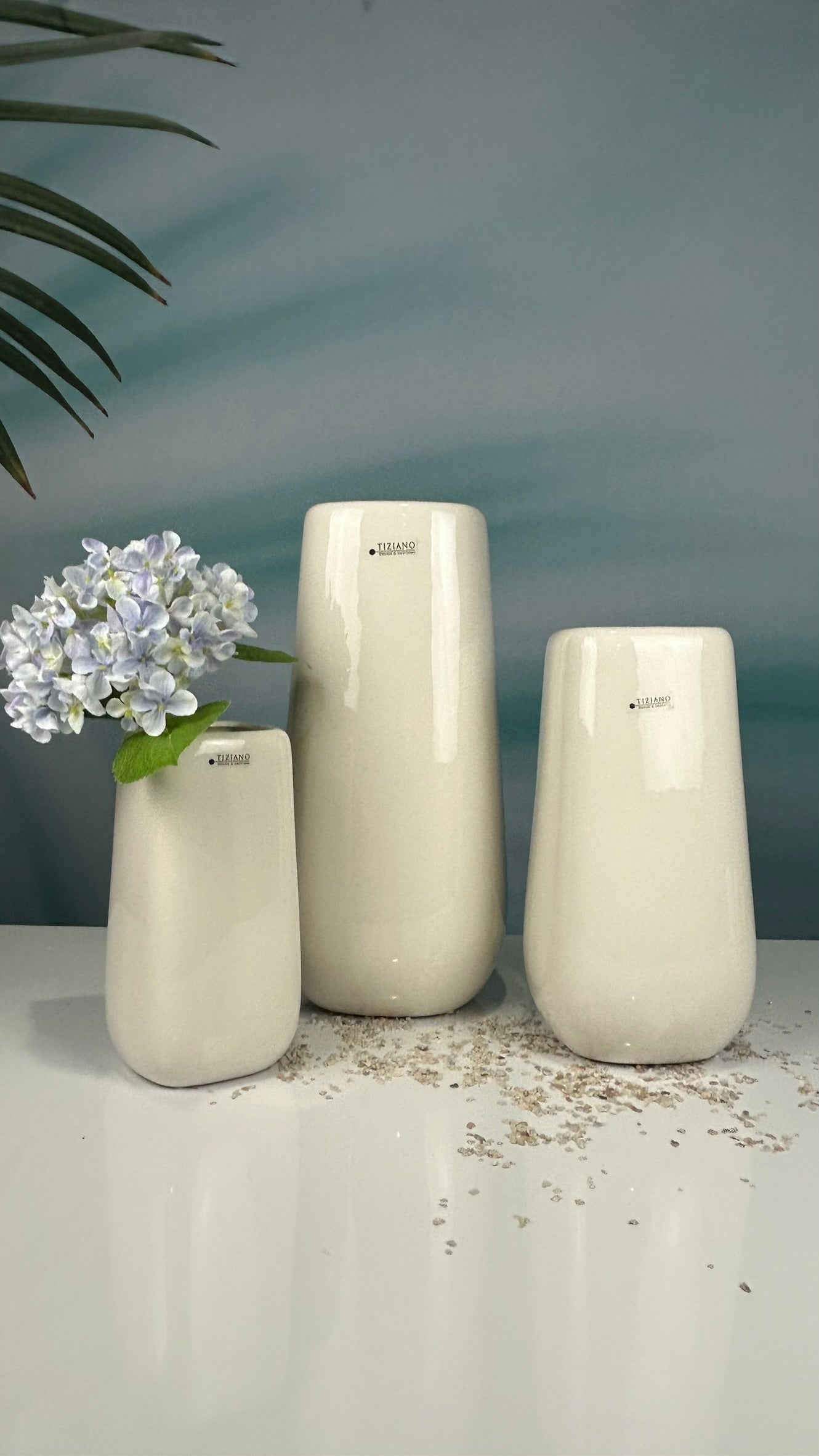 Vase Brezone creme-weiß