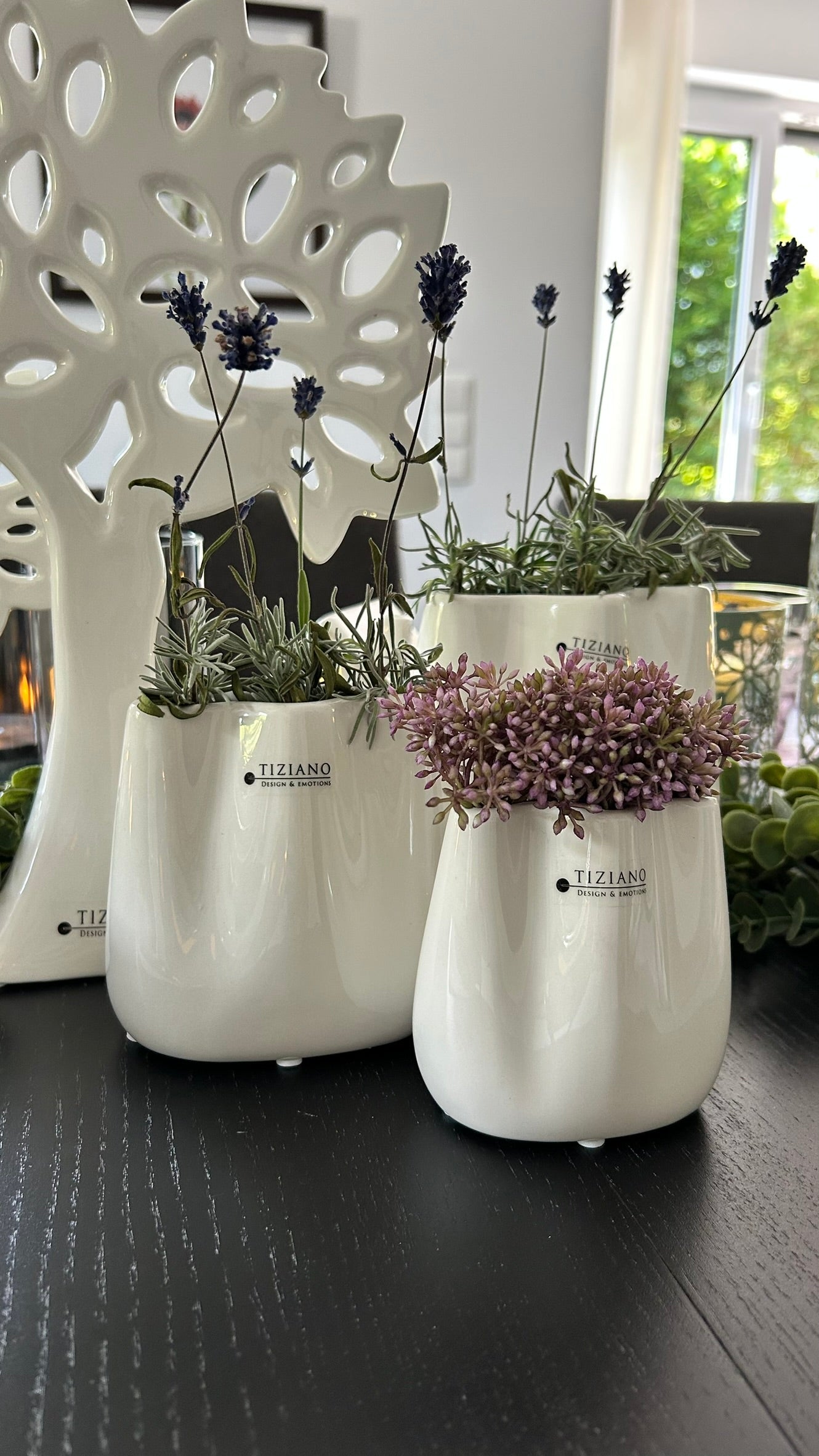 Vase Tosca creme-weiß