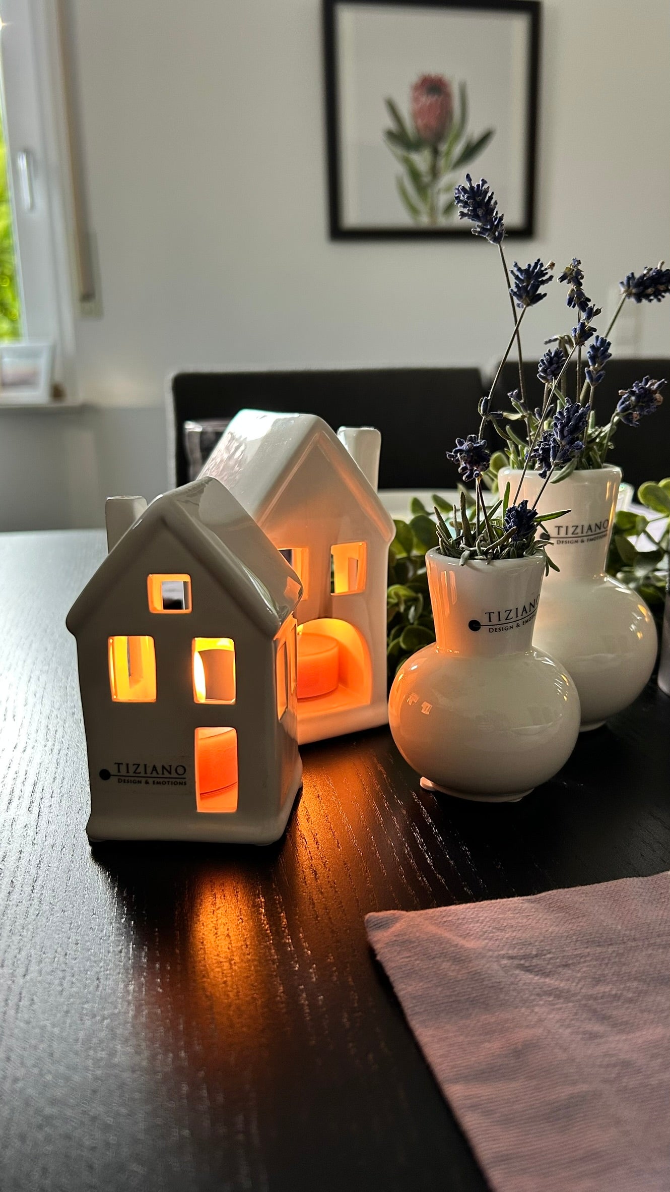 Teelichthaus Portofino creme-weiß