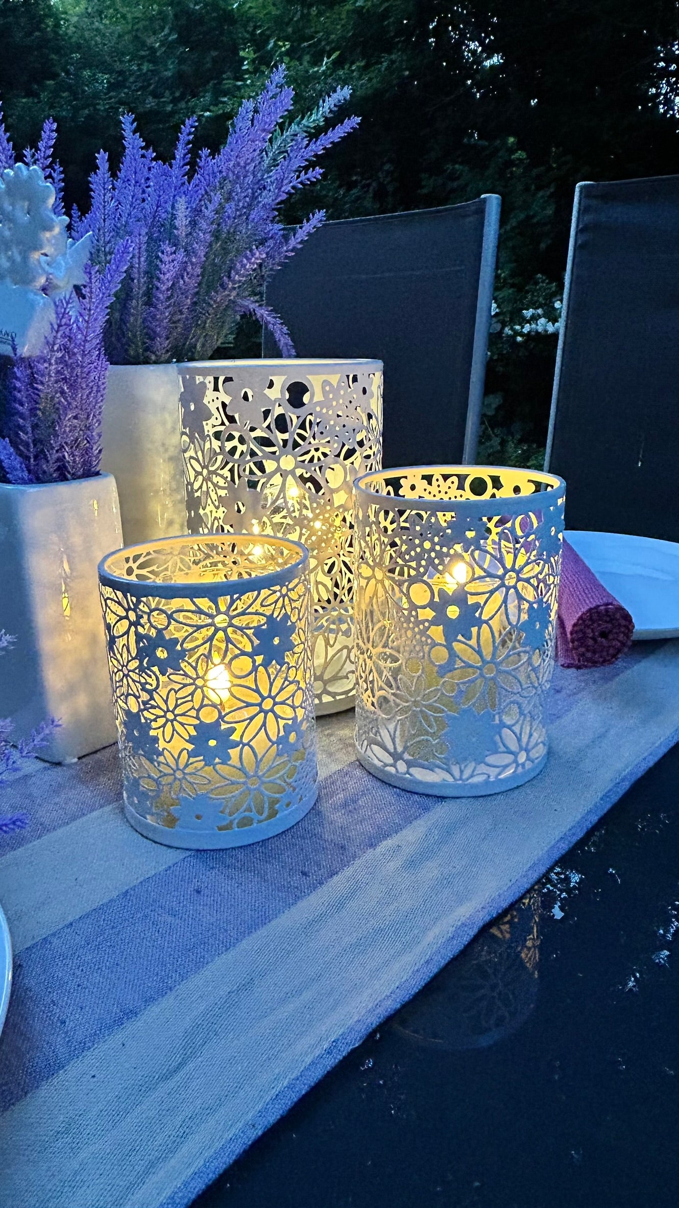 Solar Metallicht Fiori grün oder creme-weiß