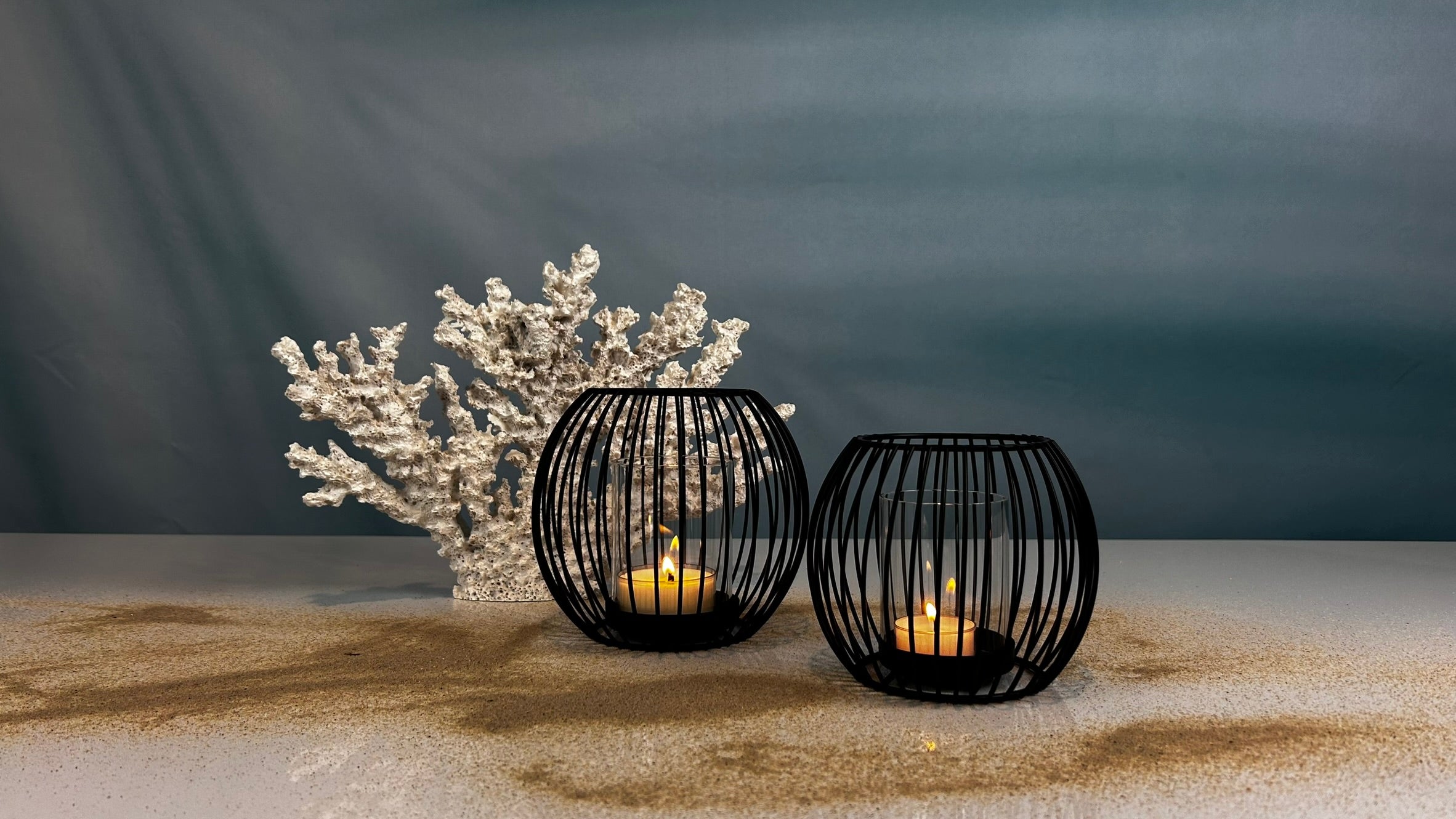 Tischlicht Dusk schwarz mit Glas